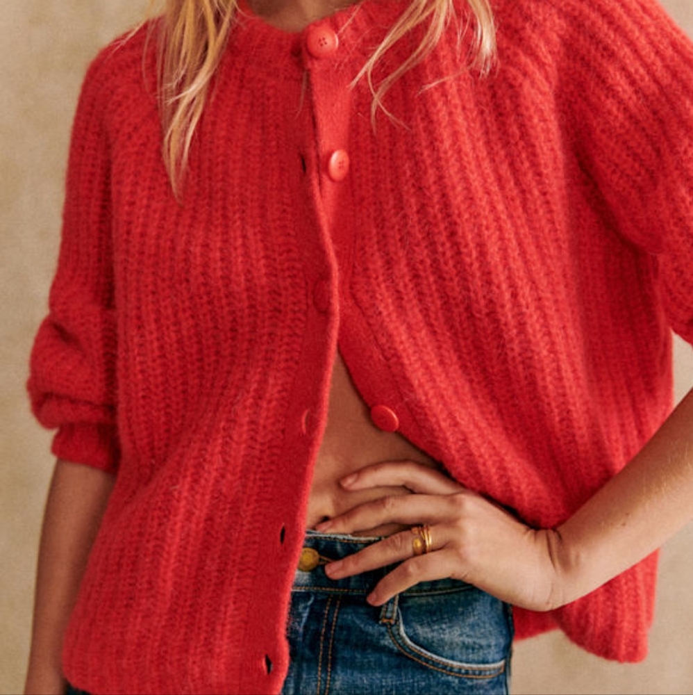 Sezane Emile Cardigan in Red size XS NWT - Picture 4 of 11
